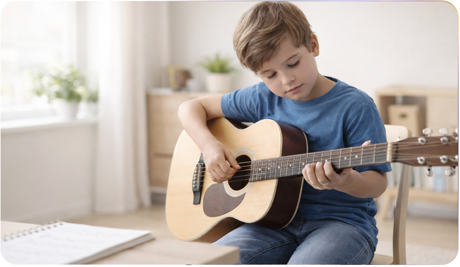 Ребёнок играет на гитаре